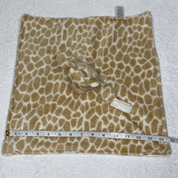 Carters giraffe lovey security blanket with Velcro binky strap plush - Picture 4 of 5
